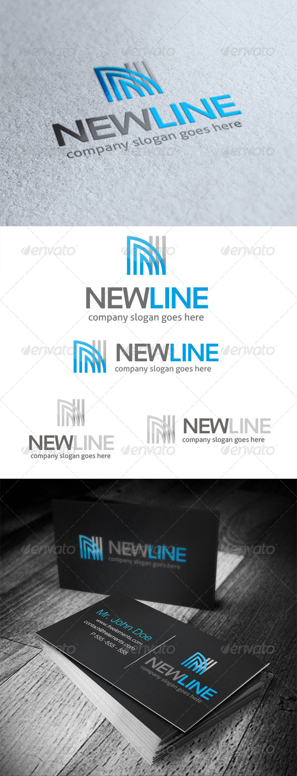 New Line Letter N Logo
