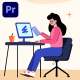 Girl Working On Computer Explainer for Premiere Pro - VideoHive Item for Sale