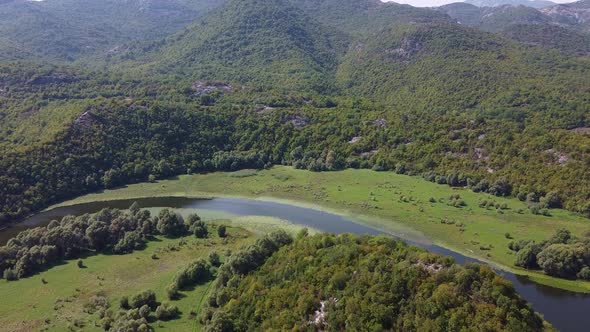 The Beauty of a Mountain Valley with Long Narrow River