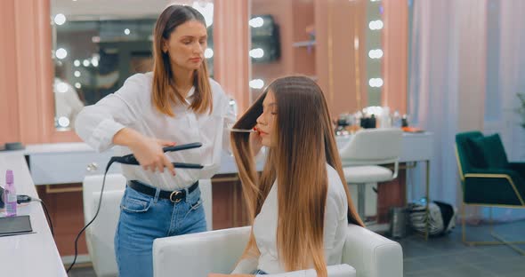 Hair Straightening in a Modern Beauty Salon