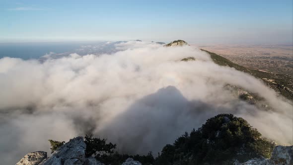 Time Lapse of Clouds Flowing over Besparmak Mountain Range in Kyrenia, Northern Cyprus