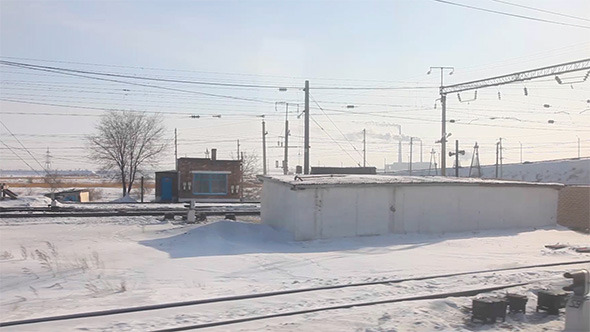 Winter Railroad Panorama