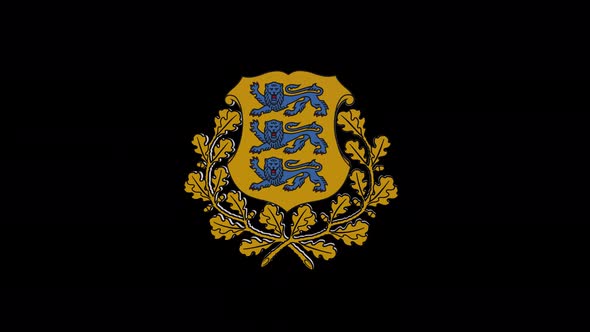Coat Of Arms Of Estonia With Alpha Channel  - 4K