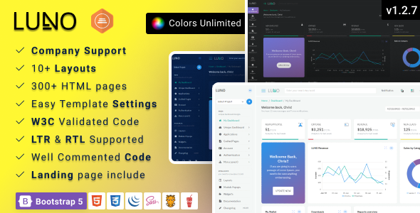 LUNO | Bootstrap 5 Responsive Admin Dashboard Template