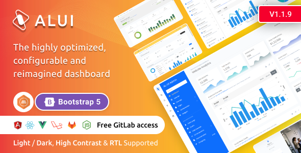 ALUI | Bootstrap 5, ReactJS, Angular, VueJS, Laravel Admin Dashboard Template
