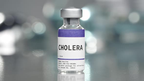 Cholera vaccine vial in medial lab