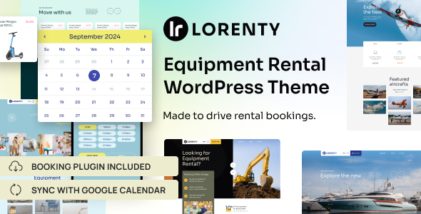Equipment Rental WordPress Theme - Lorenty