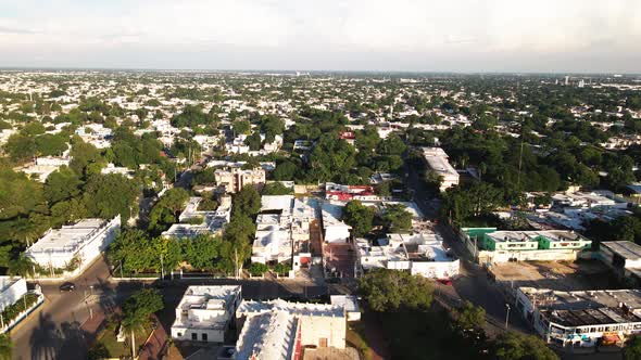 Chruch of Itzimna in Merida Yucatan Mexico  seen from air