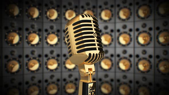 Golden Microphone Background V02 4K