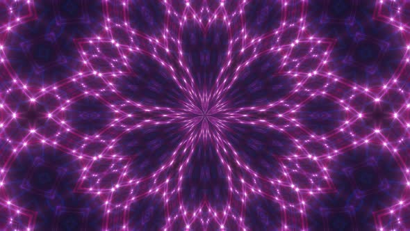 Cosmic chaos trippy animated background. Symmetric kaleidoscope backdrop from hypnotic laser rays