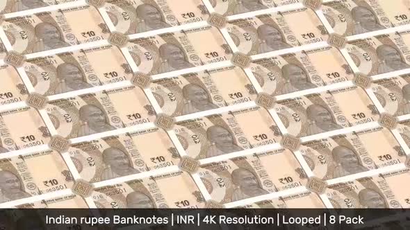 India Banknotes Money / Indian rupee / Currency ₹ / INR/ | 8 Pack | - 4K