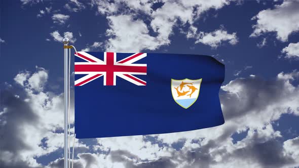 Anguilla Flag Waving 4k