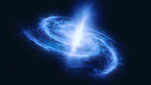 Fly through stars in the gas cloud. Cosmic nebula in the form of the spiral. alt