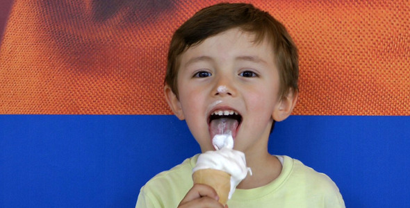 Child Is Eating Ice Cream 