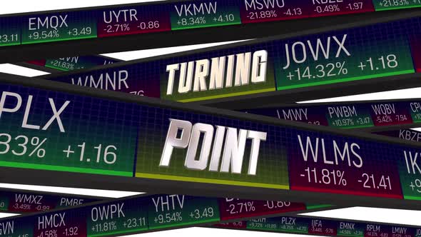 Turning Point Stock Market Change Direction Higher Lower Share Prices 3d Animation