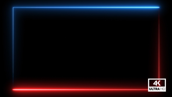 Neon Red And Blue Frame Overlay Background 4K Looped V1