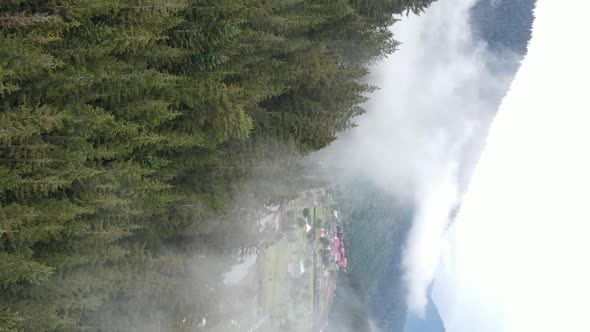 Vertical Video of Fog in the Mountains