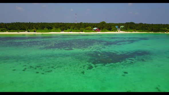 Aerial drone view abstract of paradise seashore beach time by blue sea with white sandy background o