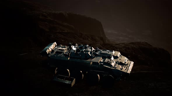 Old Military Vehicle in Afghanistan Mountains