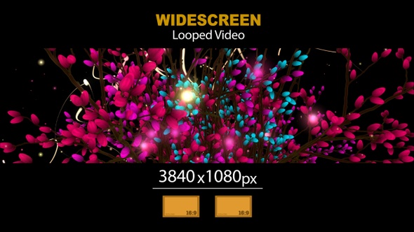 Widescreen Branches Of Flowers Magic Particles 01 alt