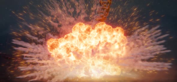Meteor strike footage scene
