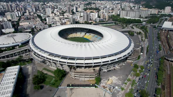 Cityscape of Rio de Janeiro Brazil. Stunning landscape of sports centre at city