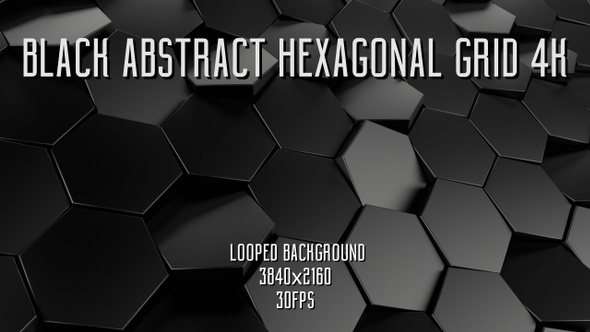 Black Abstract Hexagonal Grid