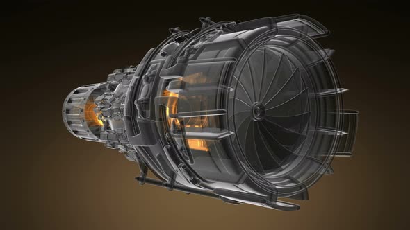 Rotate Jet Engine Turbine alt