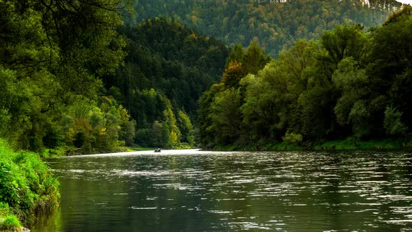 Summer timelapse of pieniny and dunajec river.