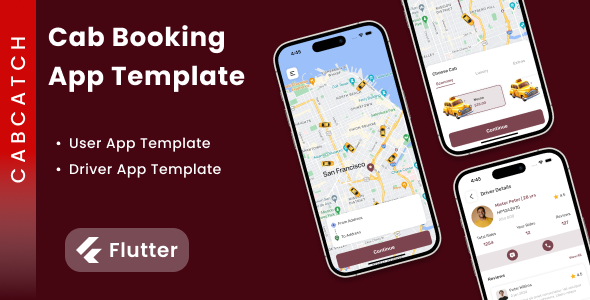 Taxi App | Cab Booking App | Rider App + Driver App Template | Flutter | CabCatch