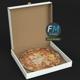 Pizza in a half open carton box - 3DOcean Item for Sale