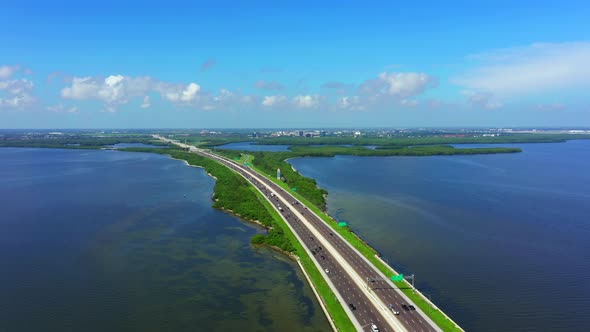 Aerial Footage Highway 275 To St Petersburg Florida Usa