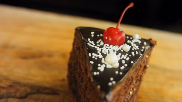 Cherry and Chocolate Cake on a Retro Baking Tray