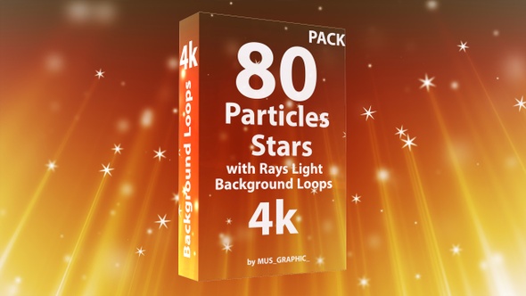 Particles Stars With Rays Light Background Loop Pack