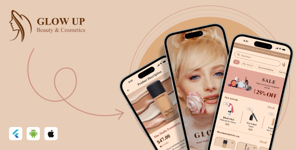 Glow Up – A Complete Beauty Shopping App UI Kit In Flutter