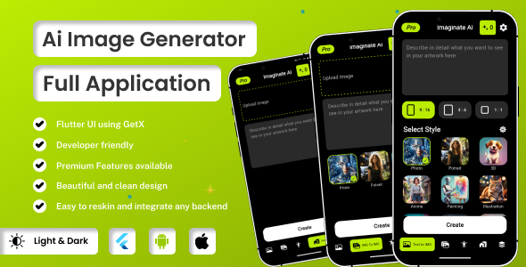 Imaginate AI - Ghibli image AI | Flutter Android/iOS Full Application | ADMOB | Premium Plans