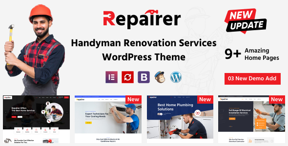 Repairer - Handyman Renovation Services WordPress Theme