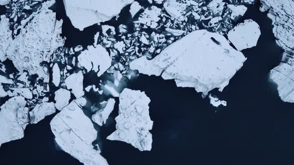 Floating Icebergs Aerial