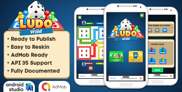 Ludo Wild - Ludo Game Android Studio Project with AdMob Ads + Ready to Publish