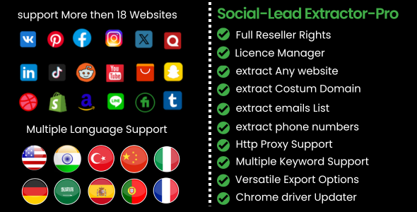 Atlas Lead Prospector - Unlimited Social Media Emails - phone Numbers Scraper