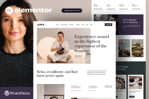 Ajna - Sound Healing & Music Therapy Elementor Pro Template Kit