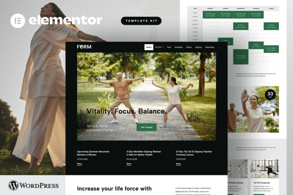 Form - Tai Chi & Qigong Elementor Template Kit