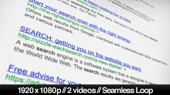 Internet Search Engine Results - 2 Looped Styles