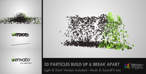 3D Particles Logo Build Up & Break Apart Intro