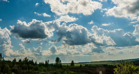 Blue Sky White Clouds Background Timelapse