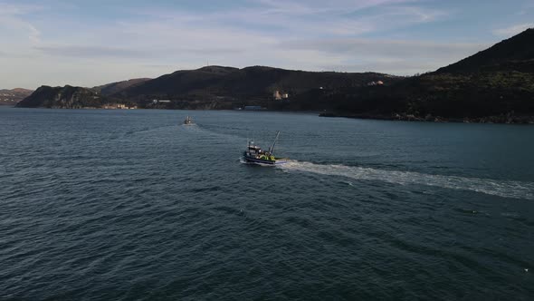 Vessel Sailing Drone View