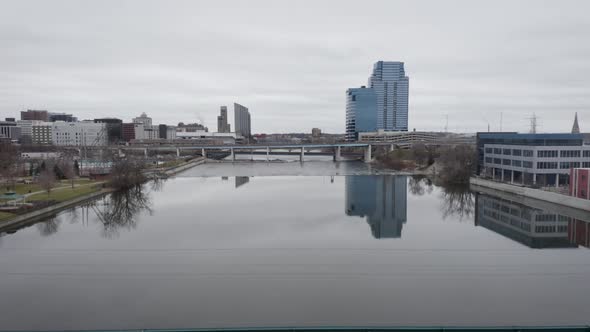 Aerial footage of Grand Rapids