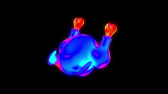 3D Chicken Flying Psychedelic Animation for Colorful NFT