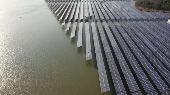 Solar power station in pond