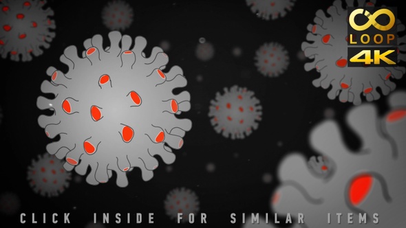 Cartoon Coronavirus Dark Background 4K